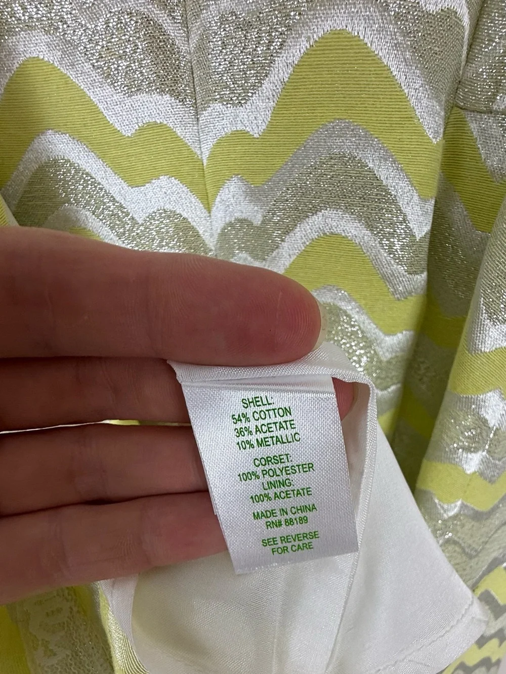 LILLY PULITZER Strapless Yellow and Silver Sherry Dress NWT - Picture 9 of 14